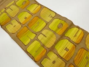 本場筑前博多抽象模様織出し名古屋帯